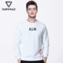 Áo len nam Mark Huafei 2019 xuân mới xu hướng in Hàn Quốc tay áo cổ tròn áo thun nam - Áo len áo hoodie cộc tay