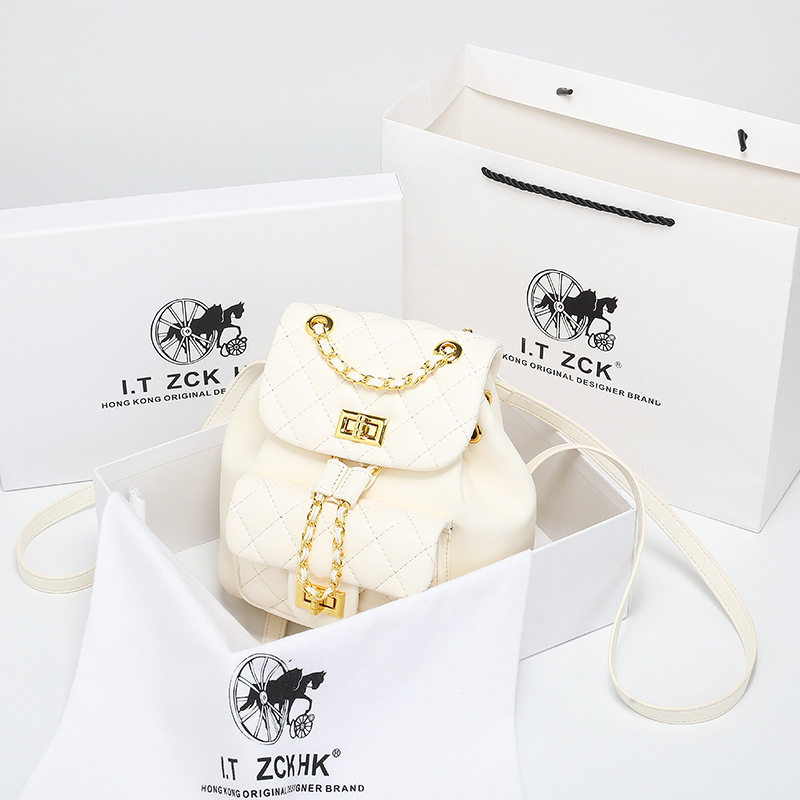 广州女包真皮菱格双肩包包女2023新款夏季时尚高级感链条包小背包,运动包/户外包/配件,双肩包,淘宝优惠券,粉丝福利购,淘宝优惠卷