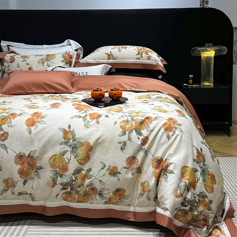 100支匹马棉数码印花磨毛四件套