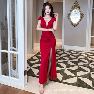 夜店女装性感连衣裙裙子夜场收腰晚礼服包臀修身纯欲风上班工作服