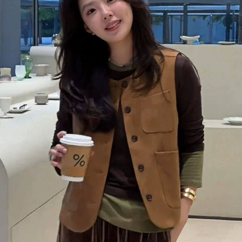 今年流行爆款马甲夏季新款洋气时髦小个子简约气质通勤棕色马夹女,女装/女士精品,马夹,淘宝优惠券,粉丝福利购,淘宝优惠卷