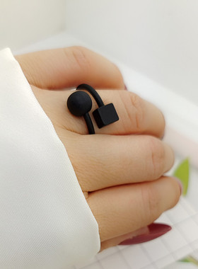 铜材质欧美风几何圆球戒指欧美