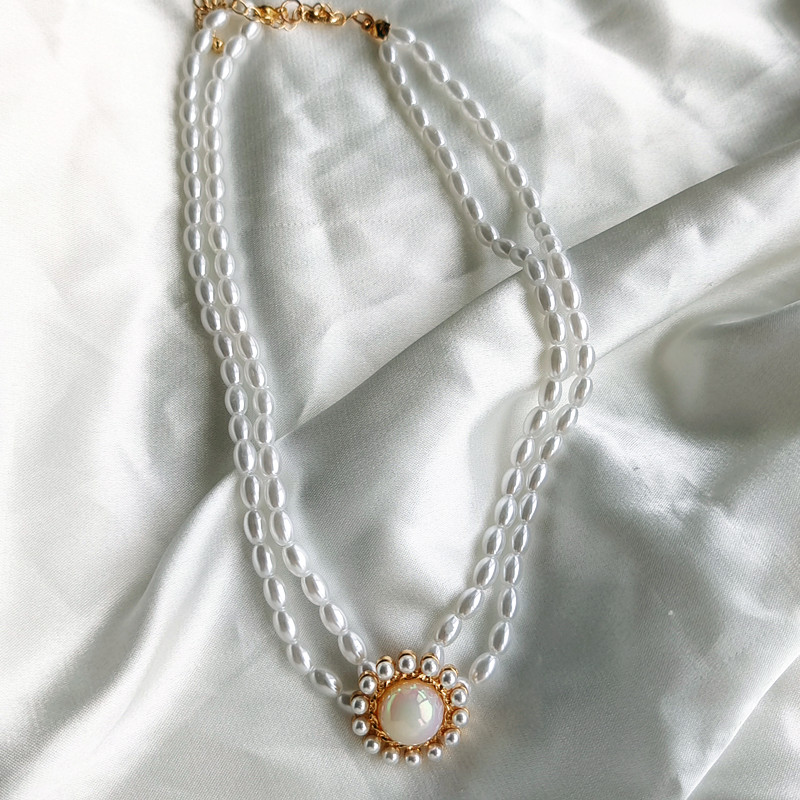 锁骨链巴洛克珍珠锁骨链女