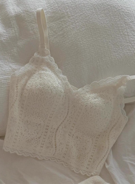 白色法式蕾丝吊带背心女带胸垫短款抹胸美背内衣打底配小西装内搭