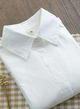 白色纯棉衬衫女2025秋冬新款设计感大码加绒加厚上衣别致长袖衬衣