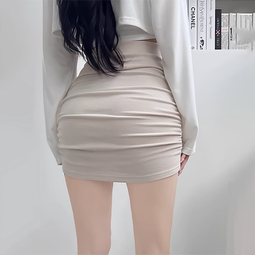 性感翘臀高腰褶皱半身裙