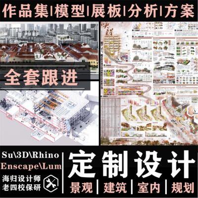 建筑景观室内环艺设计分析排版作品集展板分析图效果图定制做画图