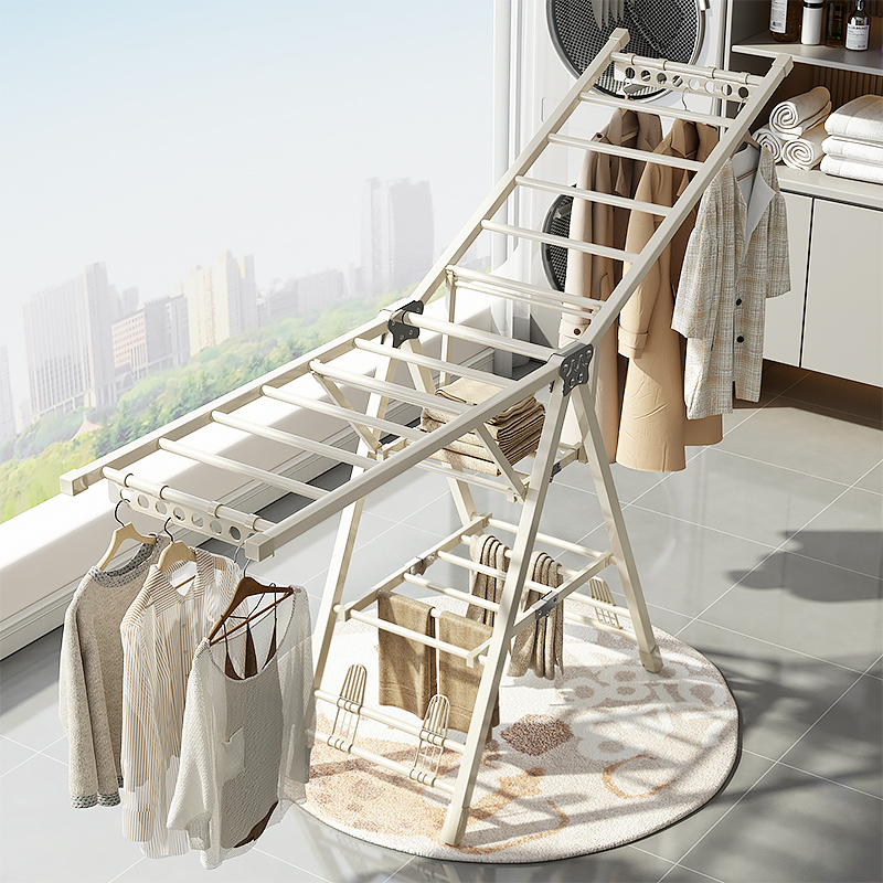 折叠晾衣架落地家用阳台挂衣架