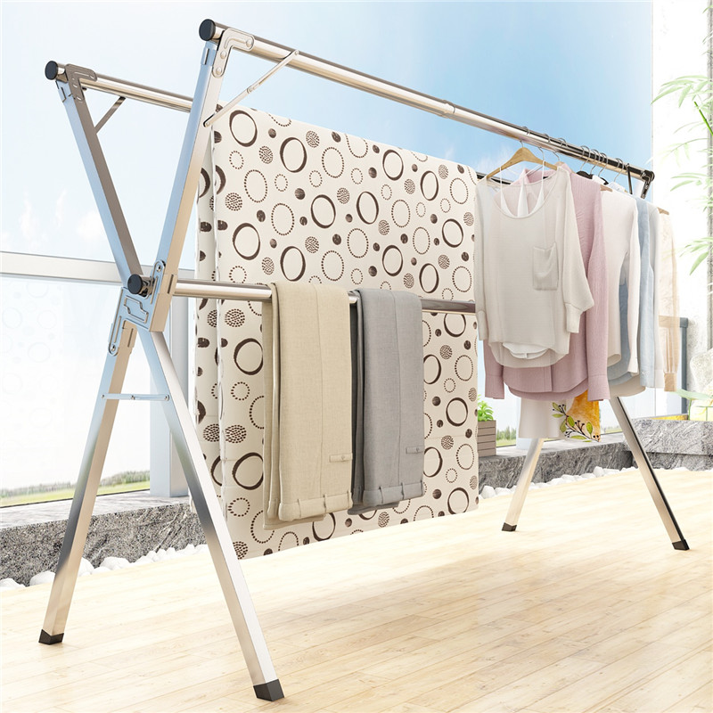 落地折叠伸缩收纳晒神器凉衣杆