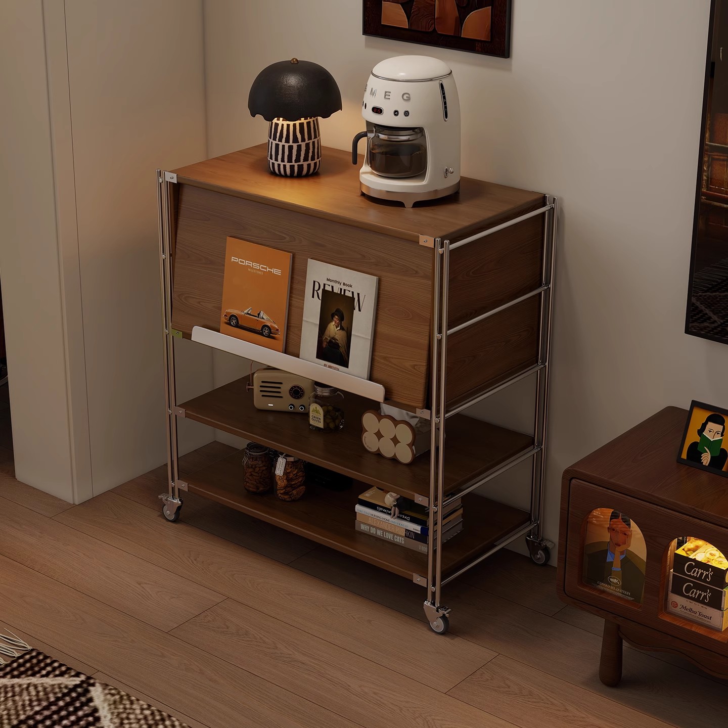 【爆款热销】中古风置物柜收纳架