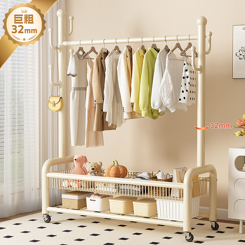 衣帽架落地卧室家用房间挂衣架置物晾衣架简易移动收纳挂衣服架子
