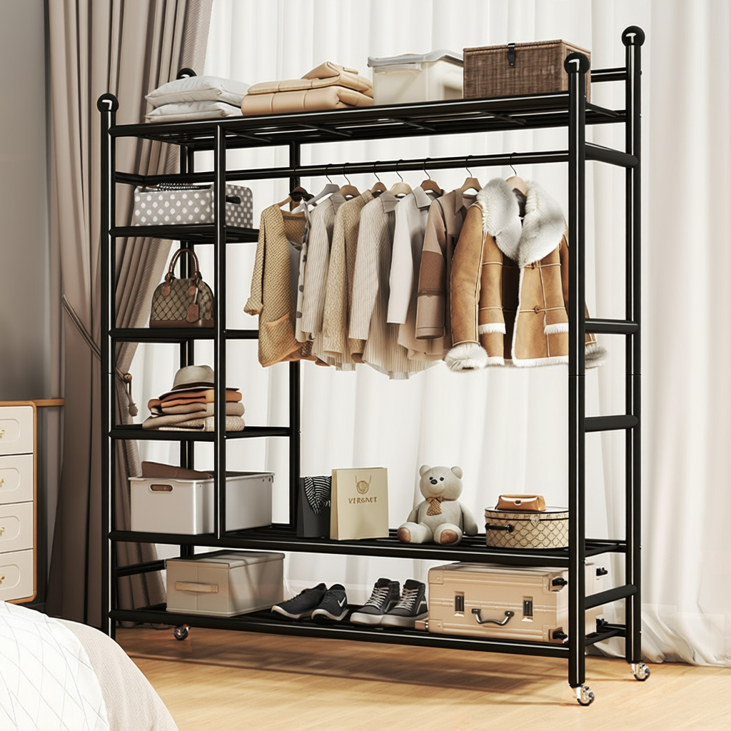 【全新升级】落地卧室家用衣帽架