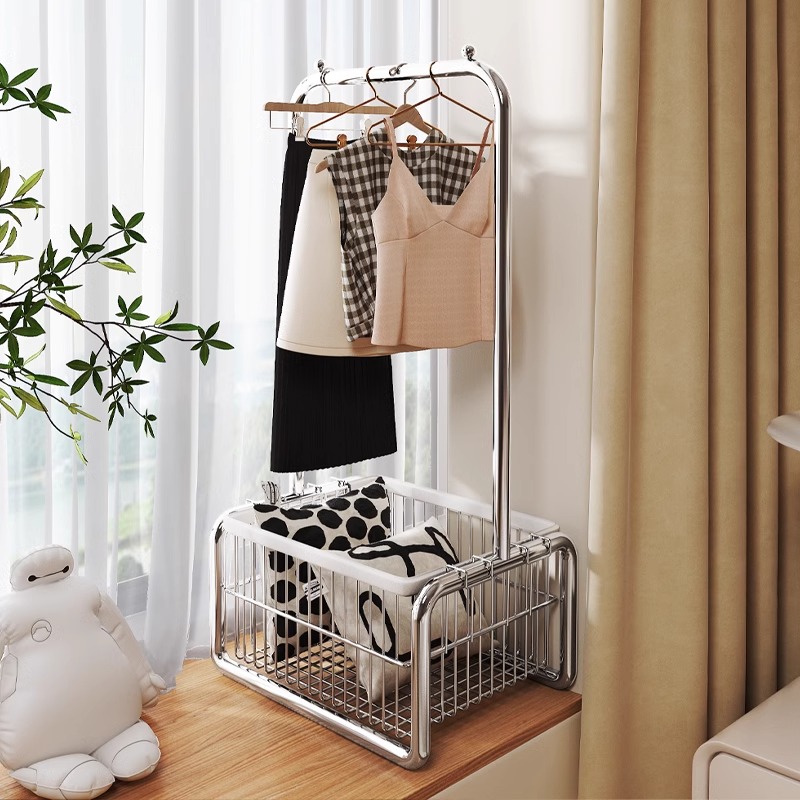 飘窗放衣服神器卧室落地衣帽架