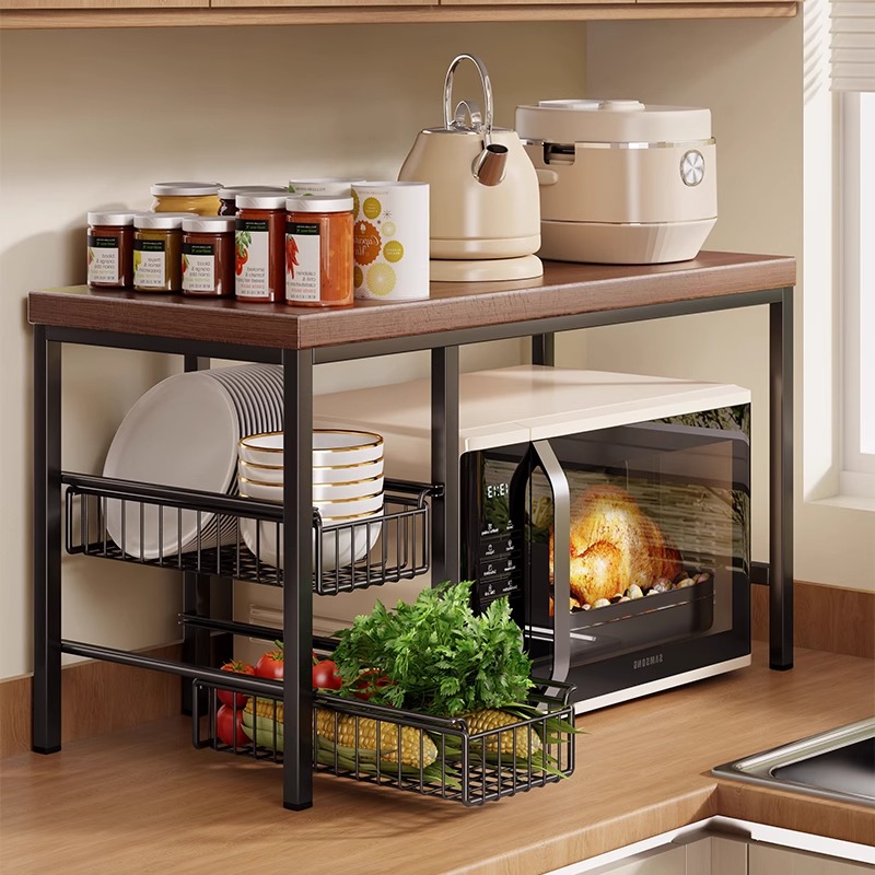 微波炉置物架厨房电器多功能台面烤箱架子家用电电锅分层收纳支架