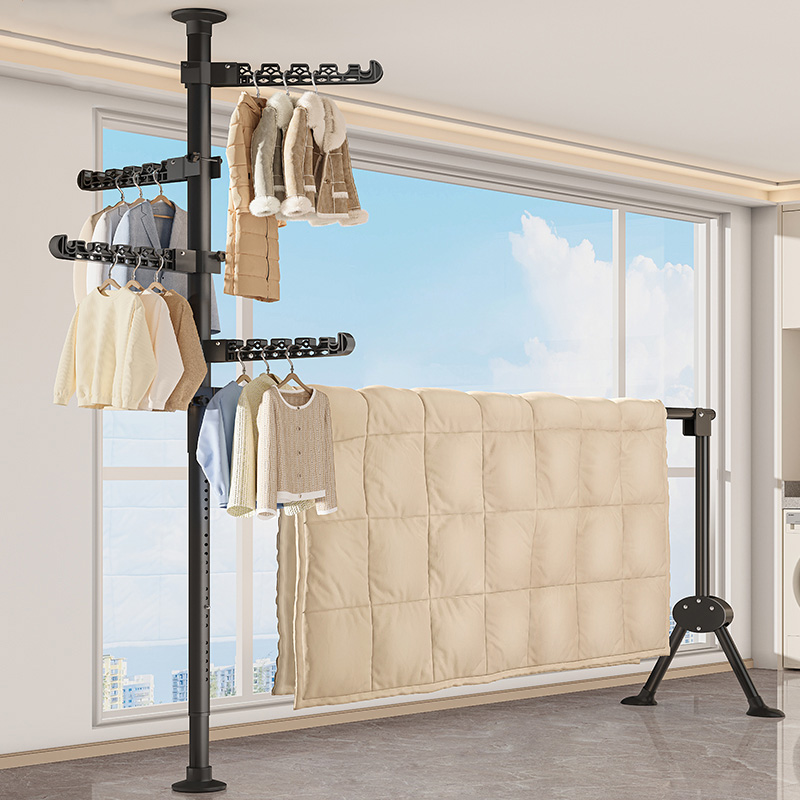 【全新升级】顶天立地晾衣架折叠