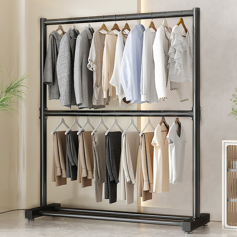 家用晾衣架落地折叠单杆