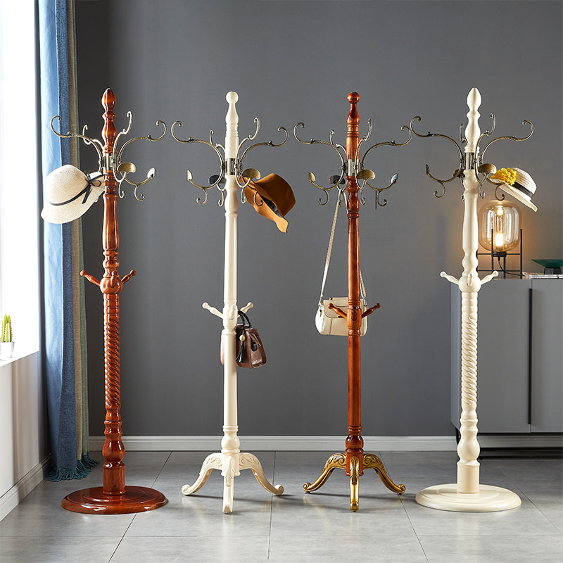 衣架落地室内挂衣架现代简约家用立式收纳衣服架子欧式实木衣帽架