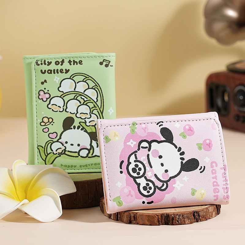 三折钱包女小众个性高级感可爱卡通小零钱包学生短款折叠皮夹卡包