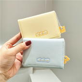 奶酪钱包日系可爱卡包短款 女士零钱包三折小清新刺绣质感卡包夹