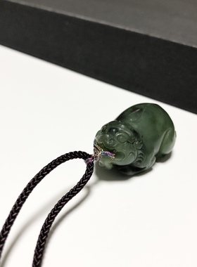 D619# 天然和田玉碧玉老料貔貅吊坠41*23.5*19.5mm 重28.41克