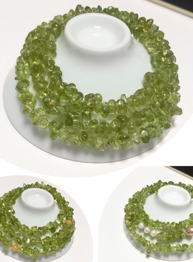 S278# 天然橄榄石随形三圈手链7mm左右 素圈 原创设计款 多款可选