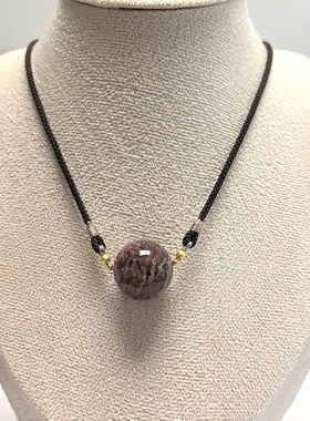 D202# 天然彩幽灵千层聚宝盆锁骨链 吊坠18mm