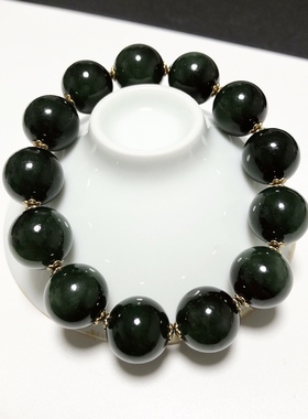 S191# 俄罗斯老料和田碧玉手链14mm