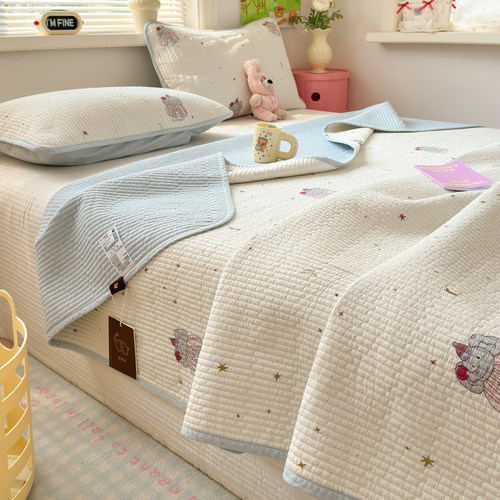 有态度双面纯棉床盖三件套夹棉绗缝全棉床单单件榻榻米垫子可定制