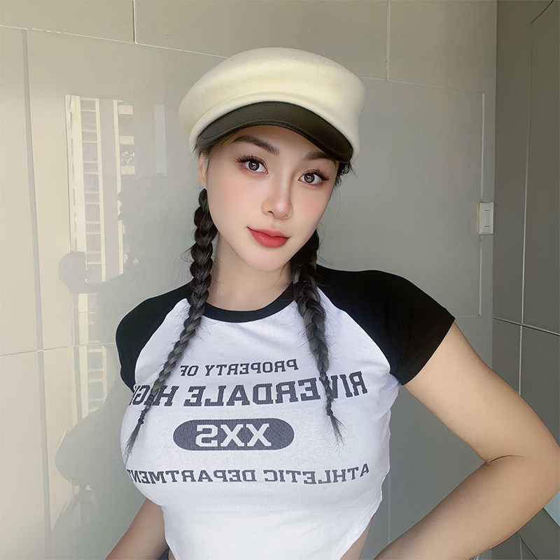 春秋冬季女士保暖纯羊毛贝雷帽经典时尚优雅八角礼帽纯色潮流日韩