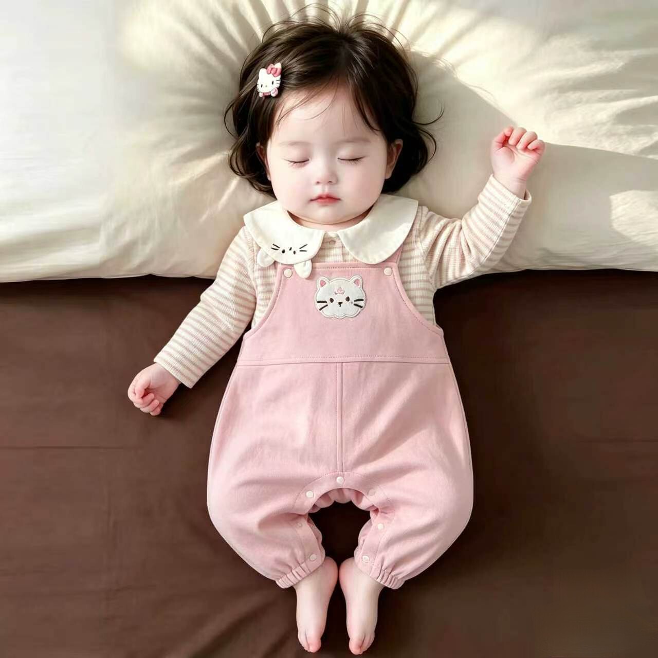 女宝宝早春穿搭背带裤套装2026新款春装超萌外出服春季婴幼儿衣服图片