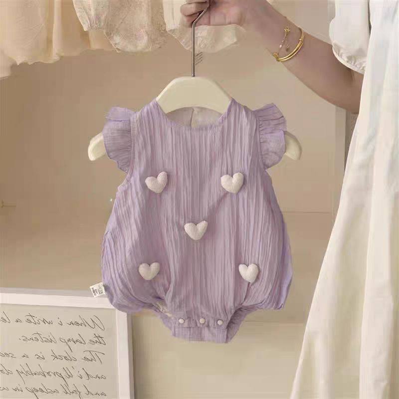 婴儿薄款夏装夏季包屁衣女宝宝爬服立体玩偶哈衣新生儿连体衣