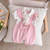 婴儿新生衣服夏季 外出服宝宝连体衣满月超萌百天公主哈衣爬服 薄款