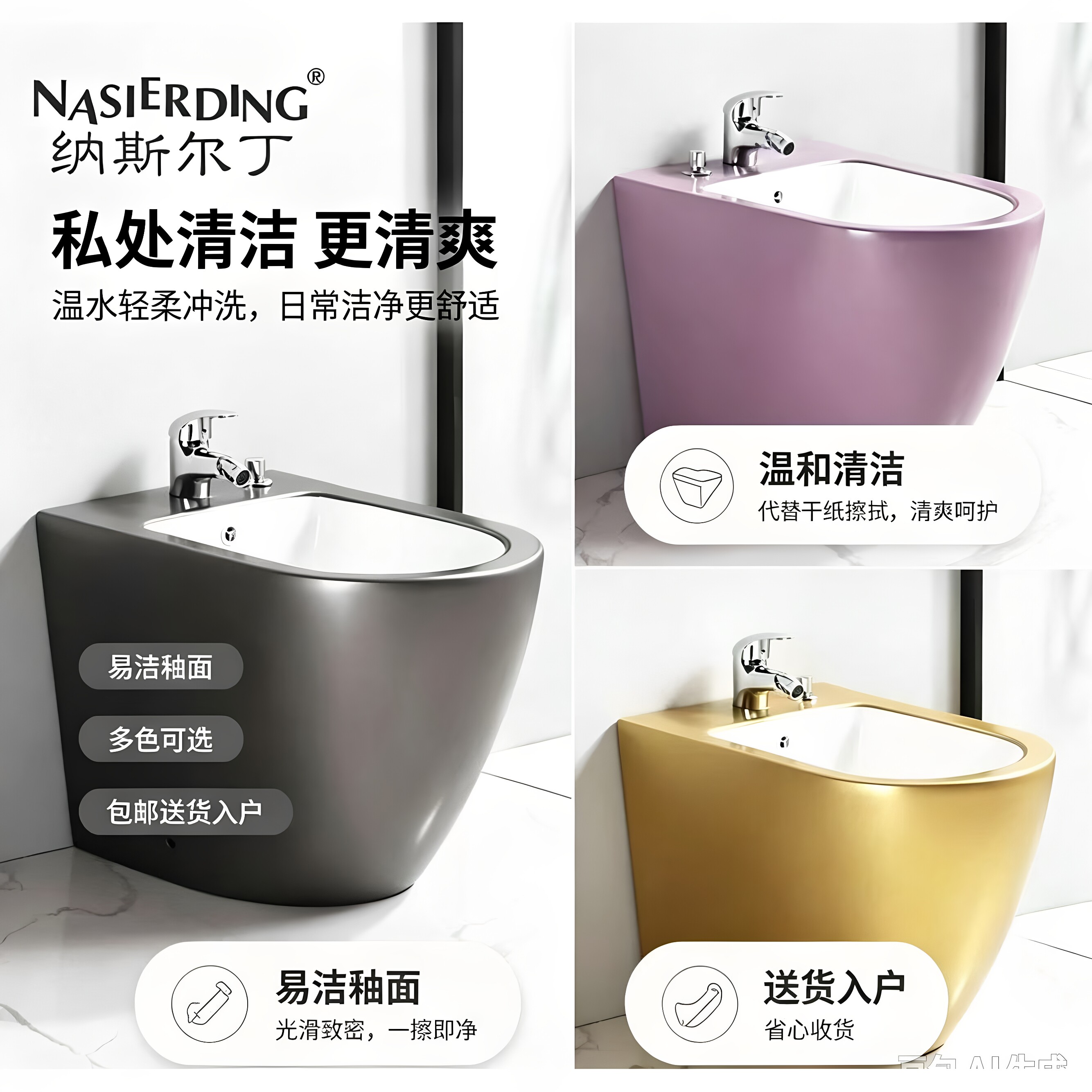 女士妇洗器洗洁器陶瓷净身器清洁器私处洗屁股冲洗器便携洁身器盆