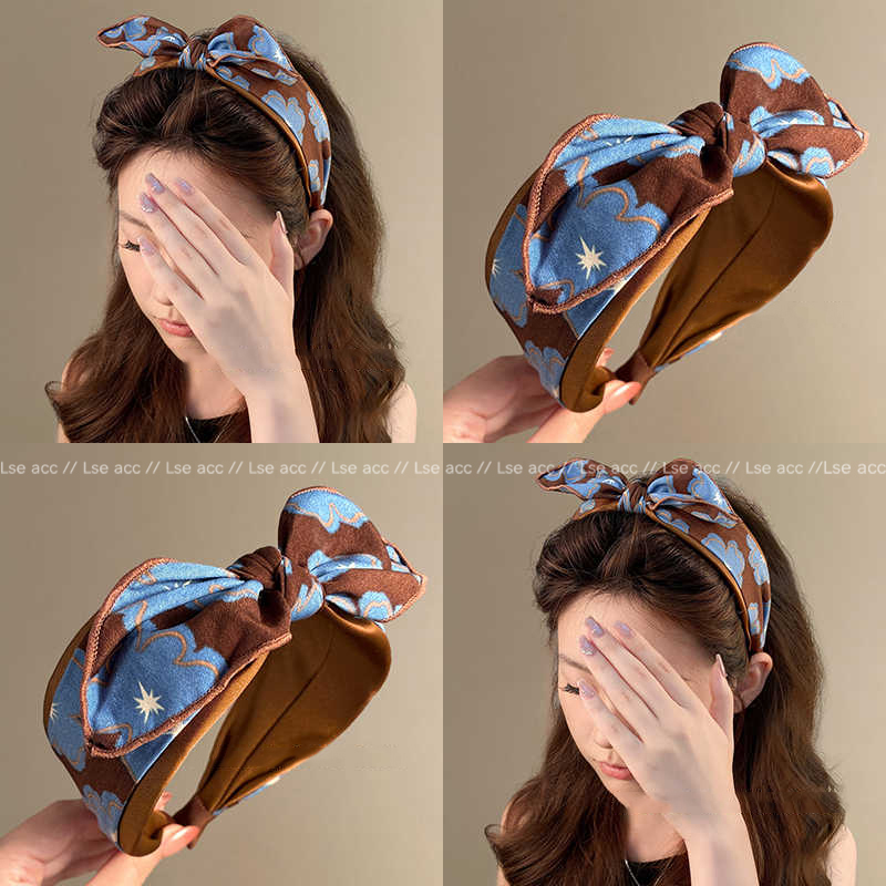 韩版时尚兔耳蝴蝶结发箍