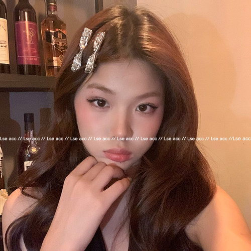 高级感水钻蝴蝶结发夹