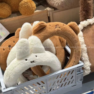 可爱少女心毛绒米菲兔发箍新款卡通百搭高颅顶压发头箍洗脸发饰