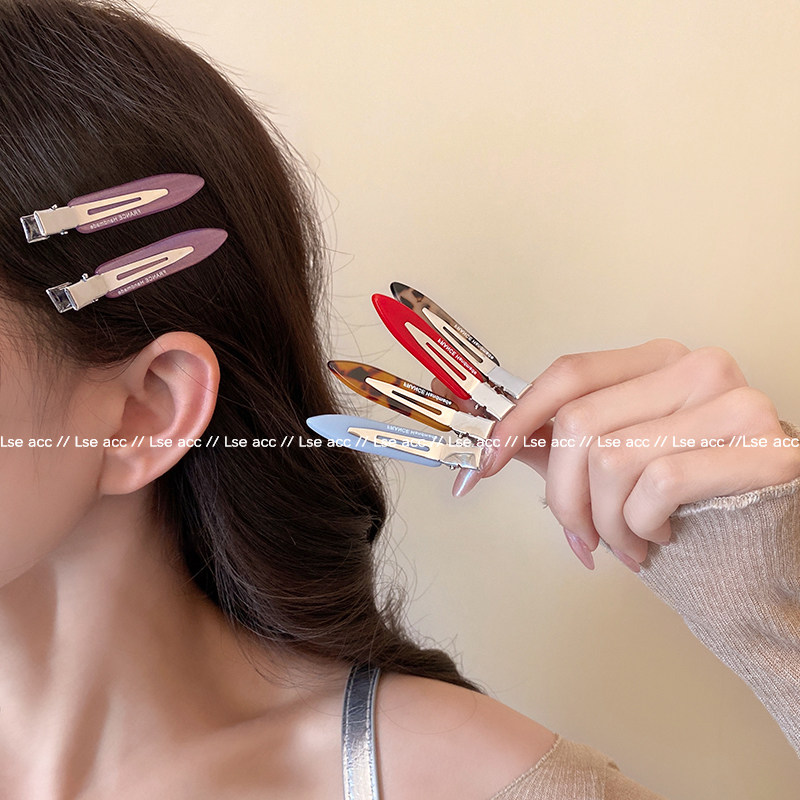彩色无痕夹刘海发卡洗脸化妆前额碎发整理发夹高级感bb边夹鸭嘴夹