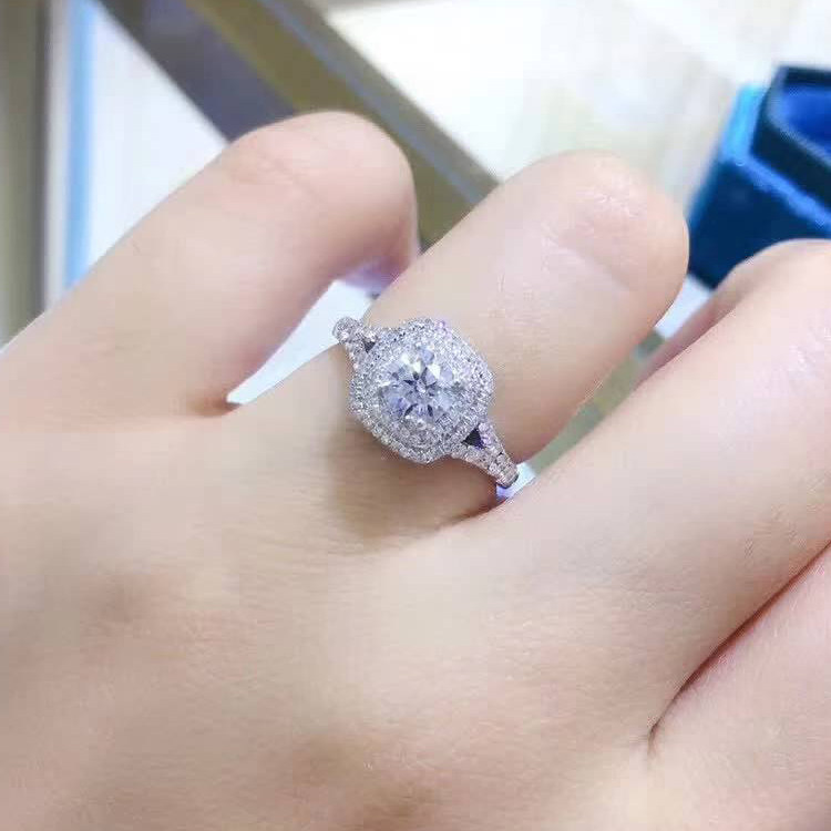 福大生18K白金90分钻石戒指1.4克拉结婚钻戒铂金女戒定制正品特价