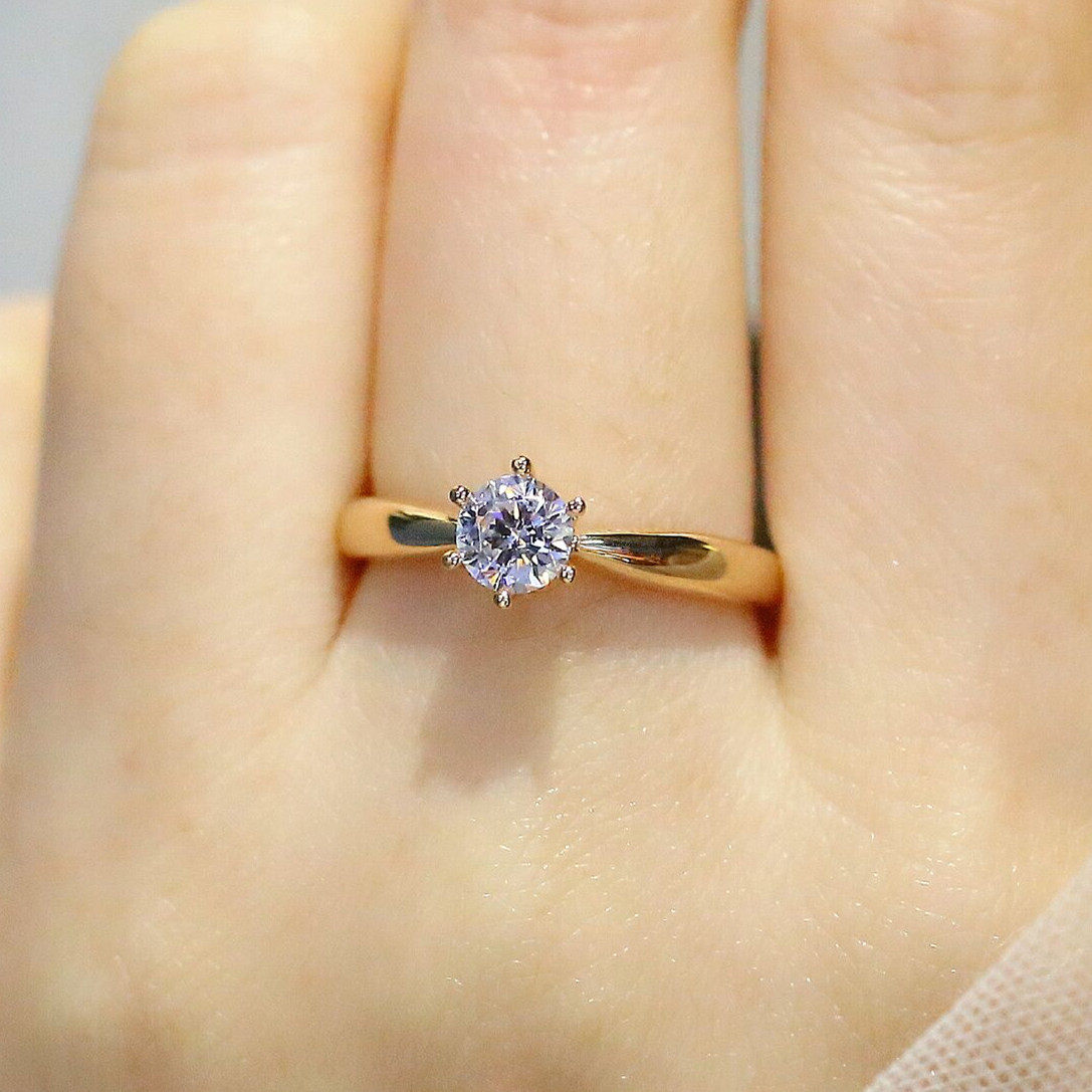 福大生求订结婚50分H钻石戒指 正品珠宝裸钻定制18K玫瑰金女钻戒