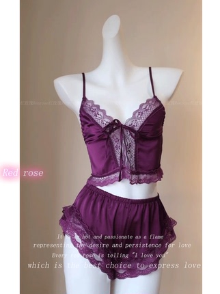 Sexy lace pijama, silk shorts, set, lifting effect