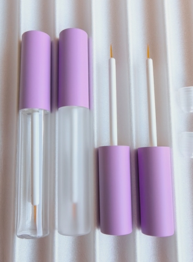 10ml眼线液塑料瓶亚紫色胶水空瓶子精华细毛刷分装瓶化妆品包材