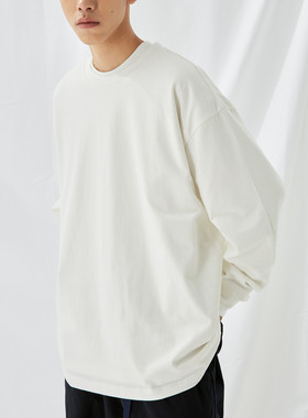 NORYBRAND重磅绒感舒适260G圆领长袖打底T恤新疆棉男女宽松百搭