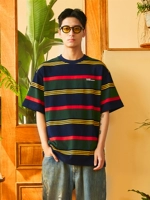 Norybrand Short -Sleeved Tee Parted Pare T -Fork Cotton Cotton Summer Loose Half -sleed Retro Nicefit