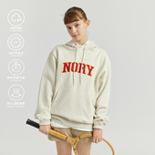 上衣 简约多色长袖 NORYBRAND 绒感莫兰迪色Logo连帽卫衣