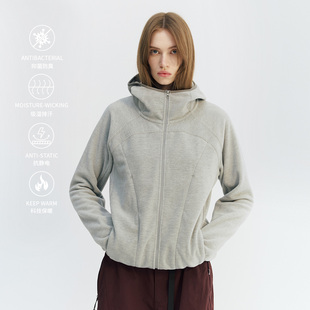 NORYBRAND 松弛感静音保暖摇粒绒开衫卫衣时尚休闲百搭连帽外套