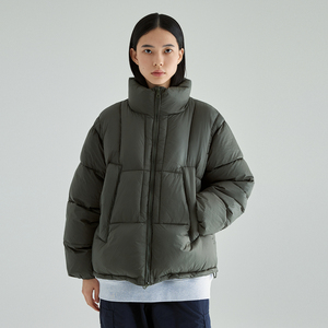 NORYBRAND 基础棉衣线型防风立领短款外套 拉链羽绒棉填充上衣