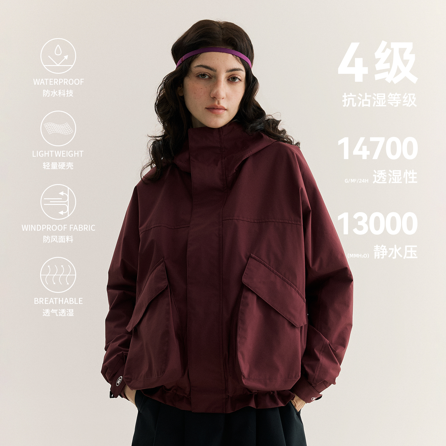 NORYBRAND「雨椛」立体口袋轻量防风防水可束腰夹克户外风衣外套