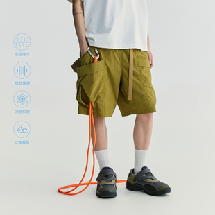 速干凉感五分休闲裤 大兜短裤 微皱尼龙大口袋工装 若屿NORYBRAND