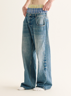 NORYBRAND复古1980S水洗直筒宽松cleanfit牛仔裤 休闲长裤vintage