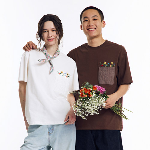 norybrand绣花口袋短袖